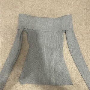 Gray Off-Shoulder Women's Sweater